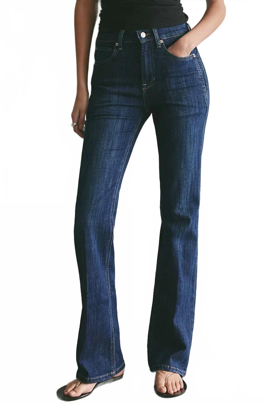 NEW FREE PEOPLE double knot rise straight bootcut jean in aegean